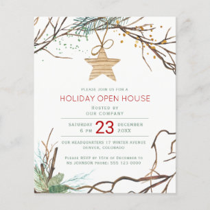 Budget winter forest holiday party invitation