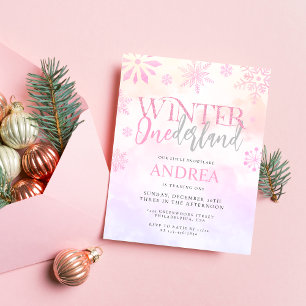 Budget Winter ONEderland Pink Girl 1st Birthday