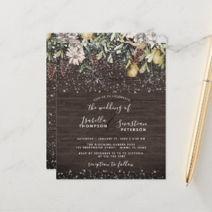 Budget Winter Rustic Snowy Wedding Invitation 