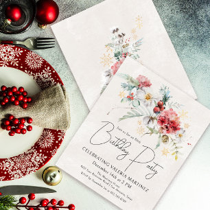 Budget Winter Watercolor Flowers 80th Birthday