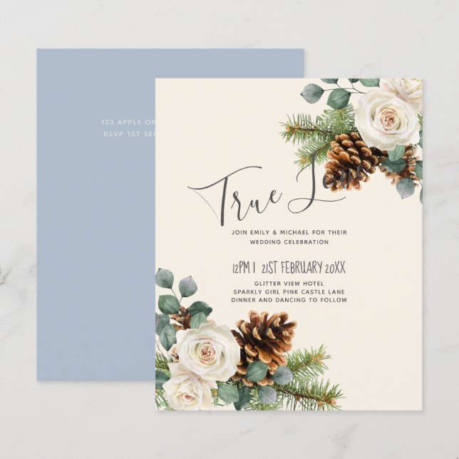 BUDGET Winter Wedding Eucalyptus Greenery Roses (Front/Back)