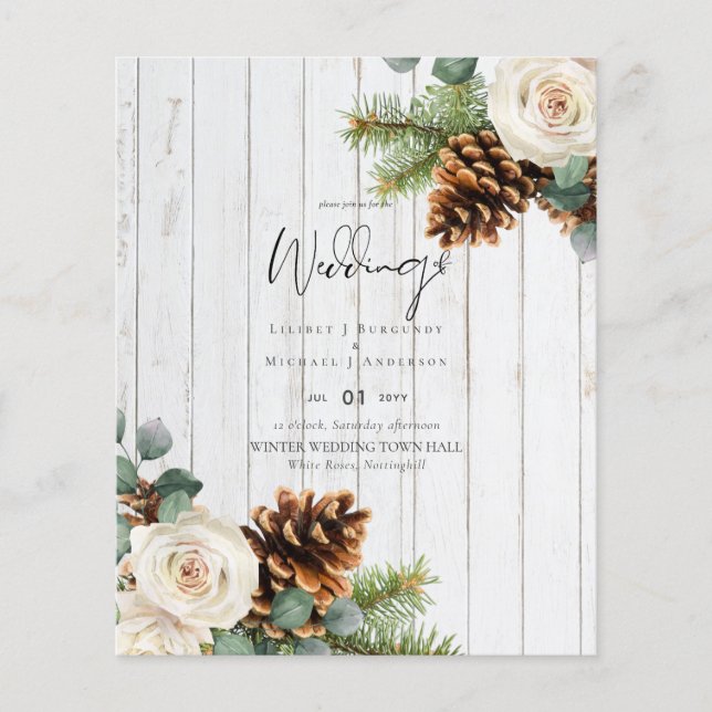 BUDGET Winter Wedding Eucalyptus Greenery Roses (Front)