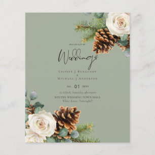 BUDGET Winter Wedding Eucalyptus Greenery Roses Flyer