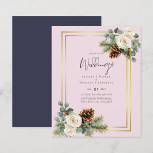 BUDGET  Winter Wedding White Roses Gold Dusty Blue