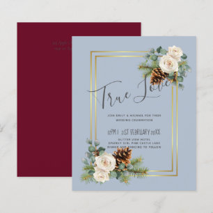 BUDGET  Winter Wedding White Roses Gold Dusty Blue