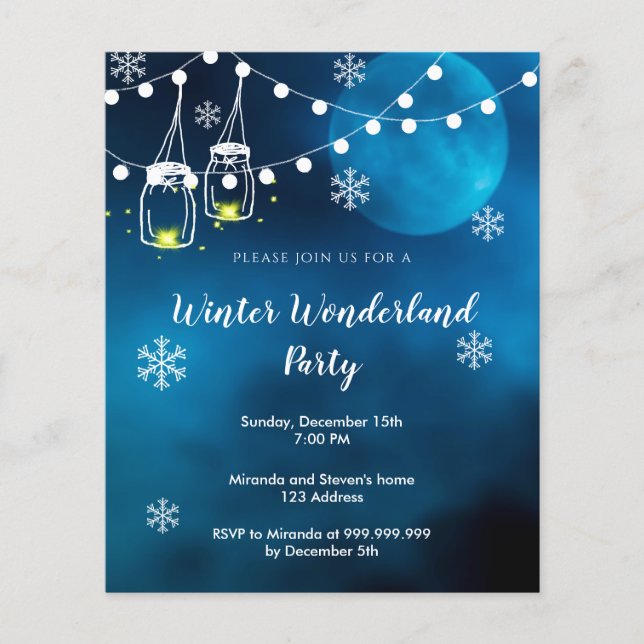 Budget Winter wonderland party blue moon (Front)