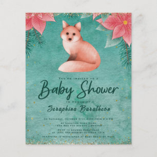 Budget Winter Woodland Fox Floral Baby Shower