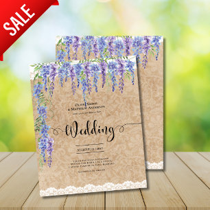 Budget Wisteria Floral Wedding Rustic Kraft Lace