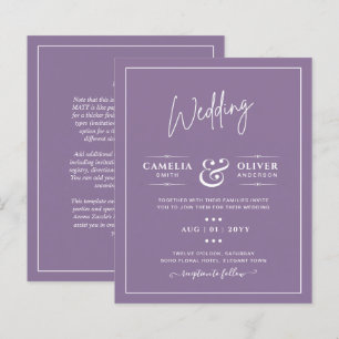 Budget Wisteria Purple Wedding Simple Monochrom