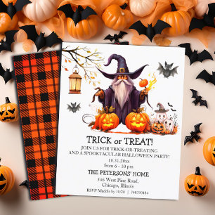 Budget Wizard and Ghosts Trick or Treat Invitation