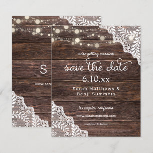 Budget Wood, Lace & Lights Save the Date V2