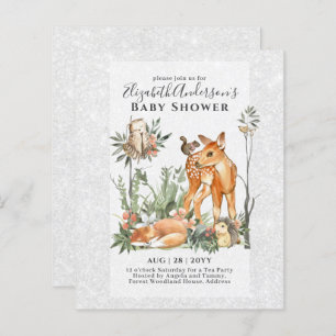 BUDGET Woodland Animals Baby Boy Girl Shower INVs