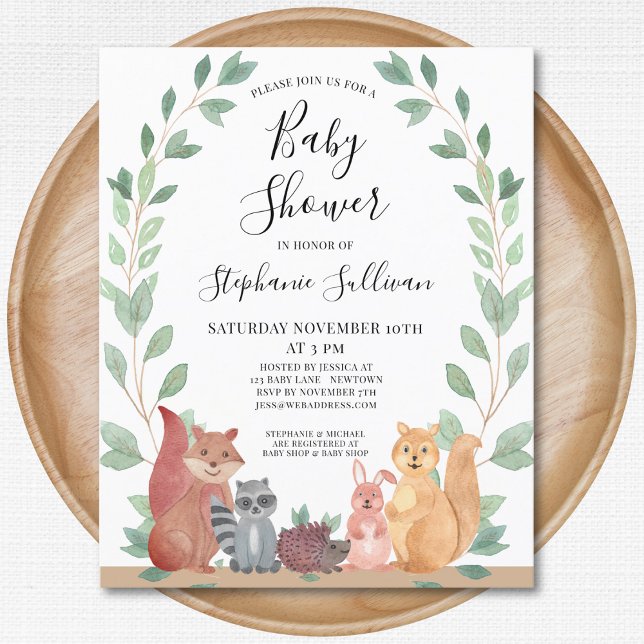Budget Woodland Animals Baby Shower Invitation (Creator Uploaded)