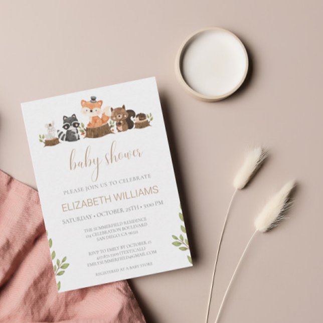 Budget Woodland Animals Gender Neutral Baby Shower Invitation (Creator Uploaded)