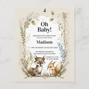 Budget Woodland Creatures Baby Shower Invite Flyer