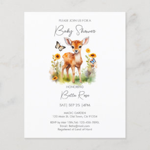 Budget Woodland Deer Baby Shower Invitation