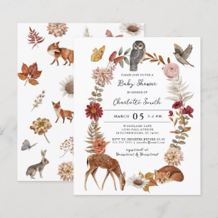 Budget Woodland Forest Animals Baby Shower Invite