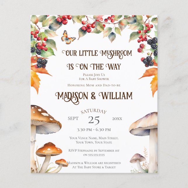 Budget Woodland Toadstool&  Mushroom Baby Shower (Front)