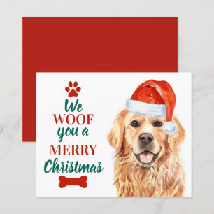 Budget Woof Merry Christmas Dog Golden Retriever