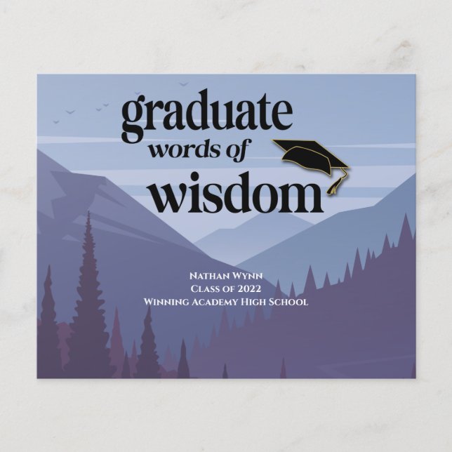 Budget - Words of Wisdom Advice Graduation Flyer (Front)