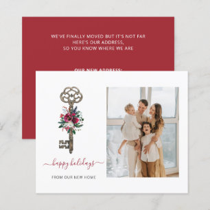 Budget xmas Key We've Moved Photo Holiday Card