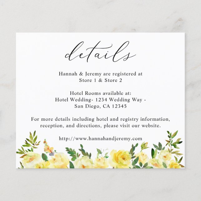 Budget Yellow Floral Details Flyer (Front)