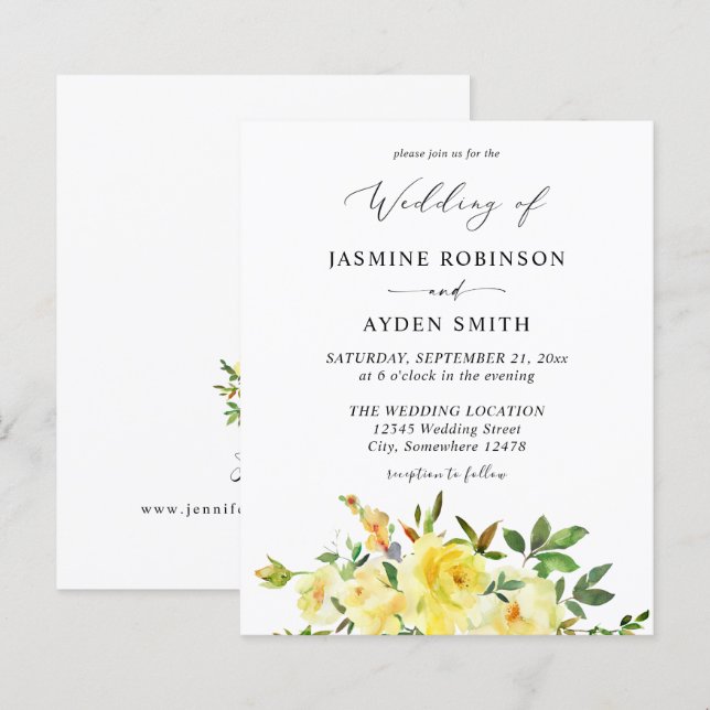 Budget Yellow Floral Wedding (Front/Back)