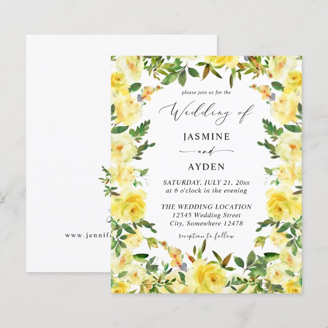 Budget Yellow Floral Wedding V2 (Front/Back)