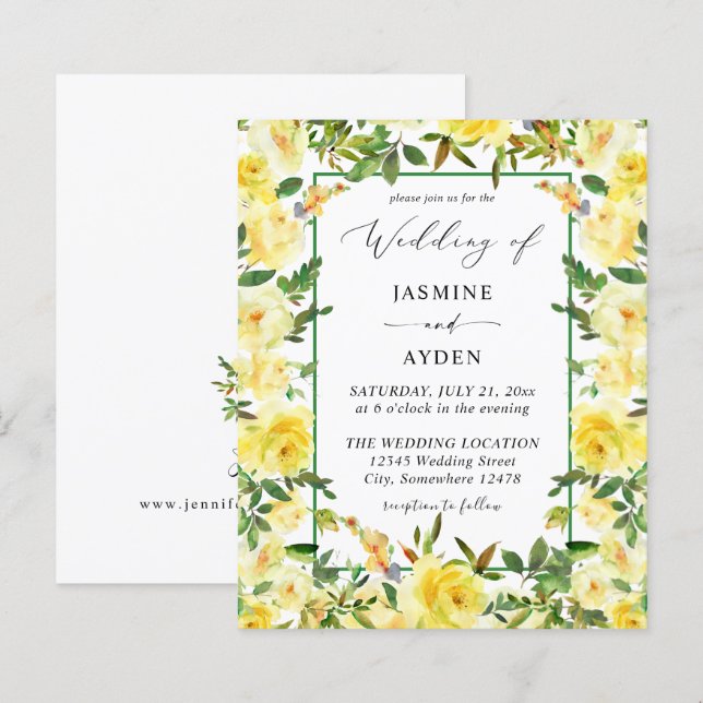 Budget Yellow Floral Wedding V3 (Front/Back)