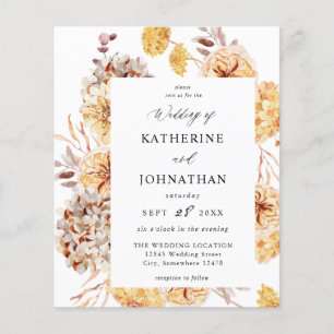 Budget  Yellow Golden Floral Wedding  Flyer