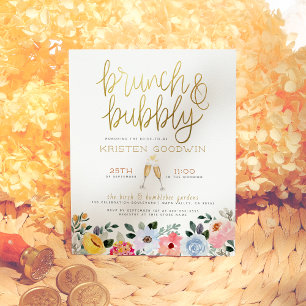 Budget Yellow Pink & Blue Floral Brunch & Bubbly