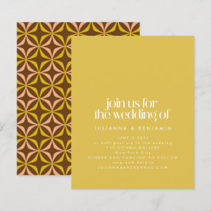 Budget Yellow Retro Aesthetic Chic Wedding Invite