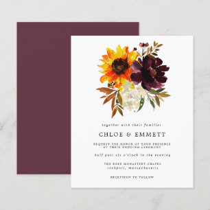 Budget Yellow Sunflower Purple Peony Wedding