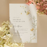 Budget Yellow Wildflower Boho Bridal Shower Photo<br><div class="desc">A budget bridal shower invitation featuring a curved arrangement of watercolor yellow wildflowers and delicate greenery. The event details appear on the left-hand side of the card in classic serif capitals and modern hand-writing style script calligraphy. The formal typography combined with the lettering adds a warm, personal touch to this...</div>