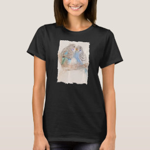 Budgie Bird Cute Animal Portrait Illustration T-Shirt