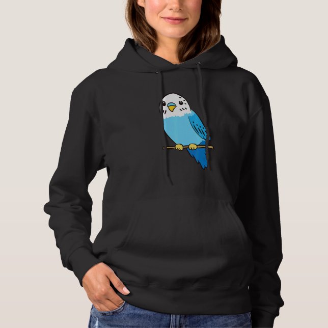 Budgie Bird Parakeet Cute Parakeet Blue Hoodie (Front)