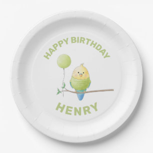 Budgie Birthday Kid's Birthday Plates