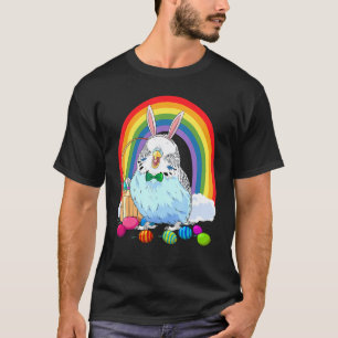 Budgie Blue Parakeet Easter Eggs Bunny T-Shirt