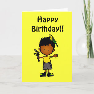 Budgie Boy Birthday Card 2 (C114g4)