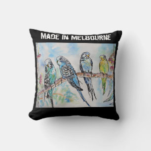 Budgie Budgerigar Bird Made In Melbourne Birds Cushion