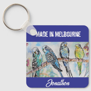Budgie Budgerigar Bird Made In Melbourne Birds Key Ring