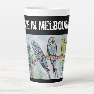 Budgie Budgerigar Bird Made In Melbourne Birds Latte Mug