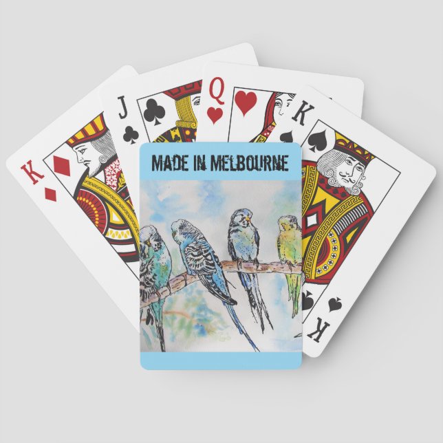 Budgie Budgerigar Bird Made In Melbourne Birds Playing Cards (Back)