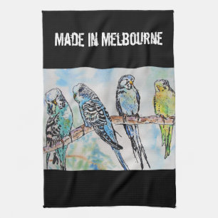 Budgie Budgerigar Bird Made In Melbourne Birds Tea Towel