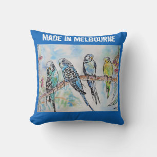 Budgie Budgerigar Bird Made In Melbourne Cushion