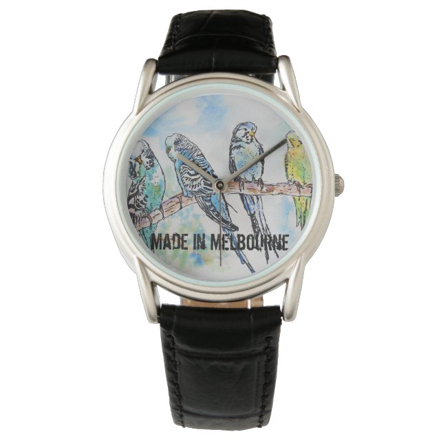 Budgie Budgerigar Bird Made In Melbourne Mens Watch (Front)
