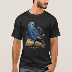 Budgie Budgerigar Book Parakeet Bird Bookworm Read T-Shirt