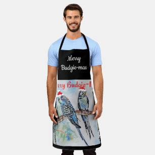 Budgie Budgerigar Christmas Merry Budgie-mas Apron