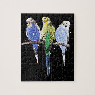 Budgie Budgerigar Glitter Jigsaw Puzzle