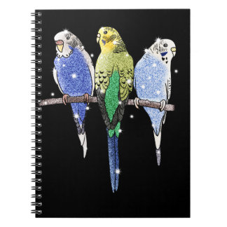 Budgie Budgerigar Glitter Notebook